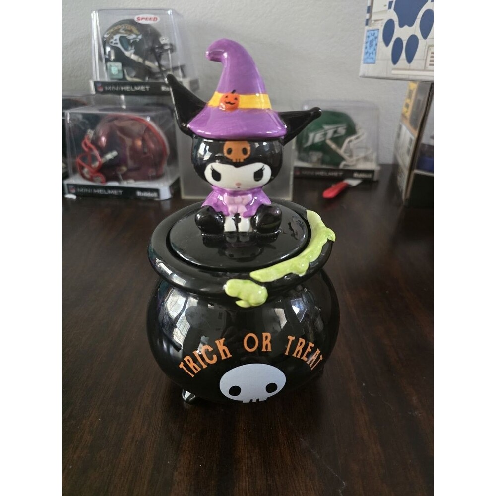 Blue Sky Clayworks Kuromi Witch Trick or Treat Cauldron Jar Sanrio 2024 Ceramic